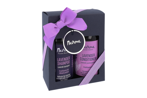 Organic Lavender Hair Gift Set – Wheat Protein Shampoo and Argan Oil Conditioner for Damaged Hair – Nurme UAE