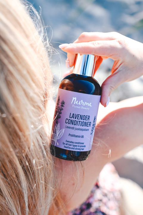 All Natural Lavender Hair Conditioner 250ml – Organic Argan Oil and Panthenol Conditioner for Smooth Shiny Hair – Nurme UAE