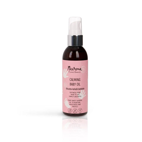 Award-Winning Calming Baby Oil 100ml – Pure Organic Sweet Almond Oil for Baby Massage and Cradle Cap – Nurme UAE