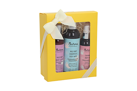 Award-Winning Complete Baby Care Gift Set – Natural Organic Baby Shampoo Body Lotion and Calming Oil – Nurme UAE