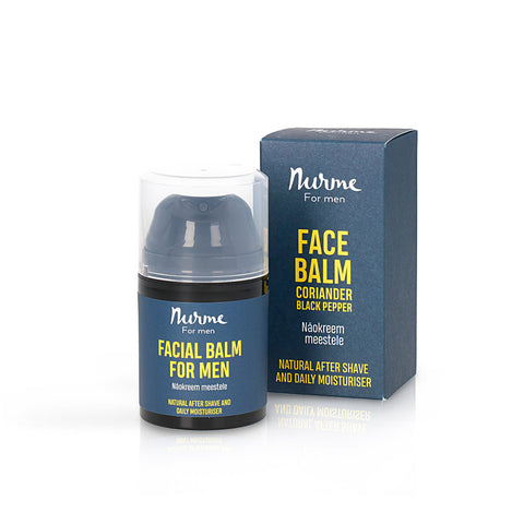 Award-Winning Face Balm Coriander and Black Pepper for Men 50ml – Free From Skincare Awards 2021 Natural After-Shave Moisturiser – Nurme UAE