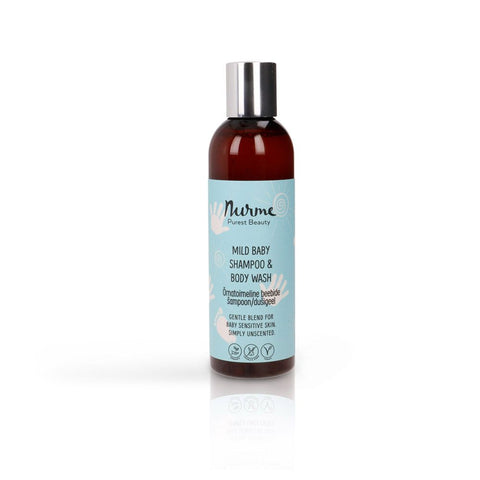 Award-Winning Mild Baby Shampoo and Body Wash 200ml – Green Bambini Baby Awards 2023 Organic Fragrance-Free Baby Wash – Nurme UAE