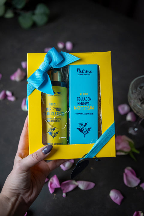 Award-Winning Neroli Night Renewal Gift Set – Collagen Night Cream and Purifying Cleanser – Scandinavia Global Makeup Awards 2022 – Nurme UAE