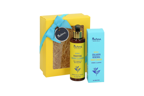 Award-Winning Natural Night Skincare Gift Set – Neroli Collagen Renewal Cream and Cream Cleanser – Nurme UAE