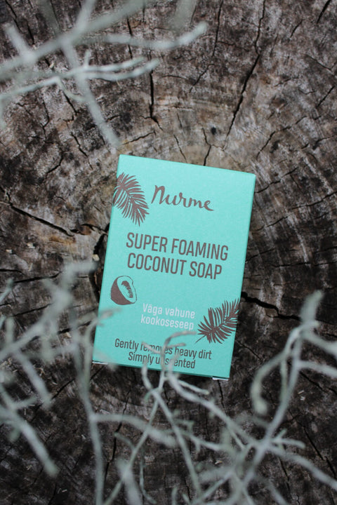 Handcrafted Natural Pure Coconut Oil Bar Soap – Gentle Cold Process Super Foaming Soap for Sensitive Skin – Nurme UAE
