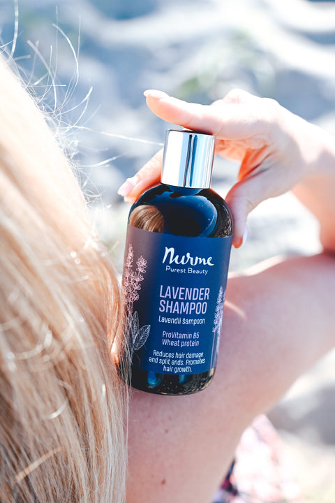 Natural Lavender Shampoo with Provitamin B5 and Wheat Protein – Sulphate-Free Strengthening Shampoo for Damaged and Fine Hair – Nurme UAE