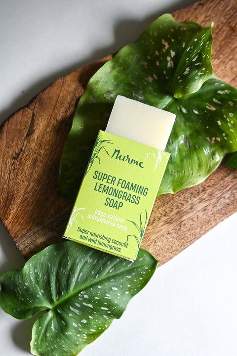 Handcrafted Natural Wild Lemongrass Bar Soap – Cold Process Oil Balancing Soap for Fresh Energised Skin – Nurme UAE