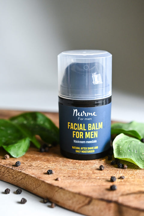 Award-Winning Natural Men's Face Balm with Coriander and Black Pepper – Fast-Absorbing Daily Moisturiser and After-Shave Care – Nurme UAE
