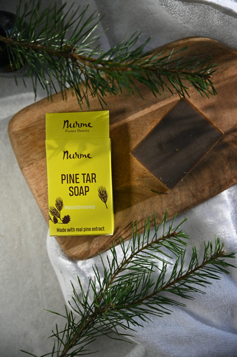 Handcrafted Natural Pine Tar Bar Soap – Traditional Cold Process Soap for Sensitive Eczema Prone Skin – Nurme UAE