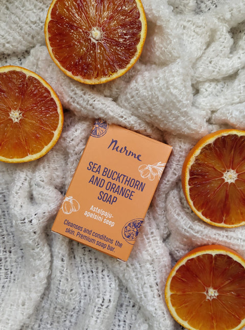 Handcrafted Natural Sea Buckthorn and Orange Bar Soap – Cold Process Nourishing Soap for Dry Skin – Nurme UAE