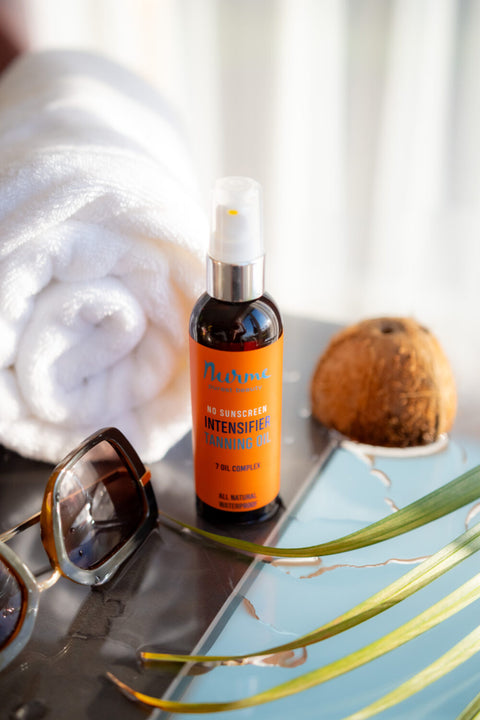 Natural Tanning Oil with Seven Nourishing Oils – Waterproof Deep Bronze Tan Intensifier for Beach and Pool – Nurme UAE