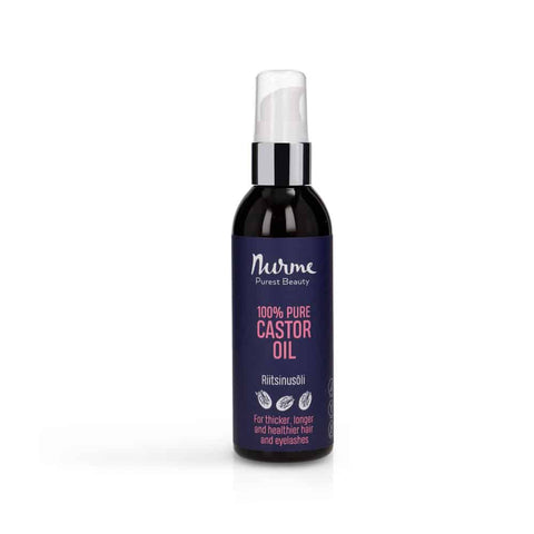 100% Pure Castor Oil 100ml – Cold-Pressed Natural Oil for Hair Growth Eyelashes Eyebrows and Nails – Nurme UAE