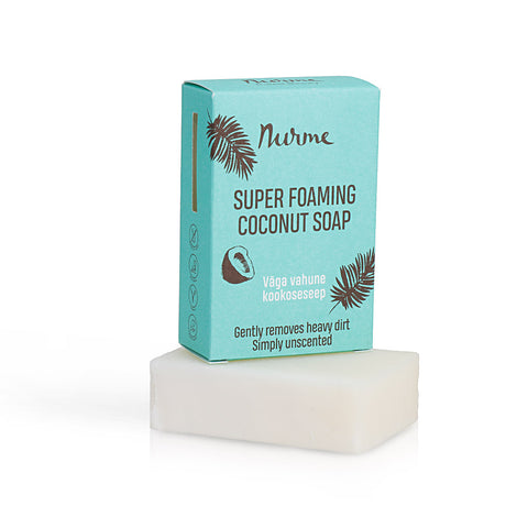 Super Foaming Coconut Oil Cold Process Soap 100g – Pure Natural Handcrafted Bar Soap for All Skin Types – Nurme UAE